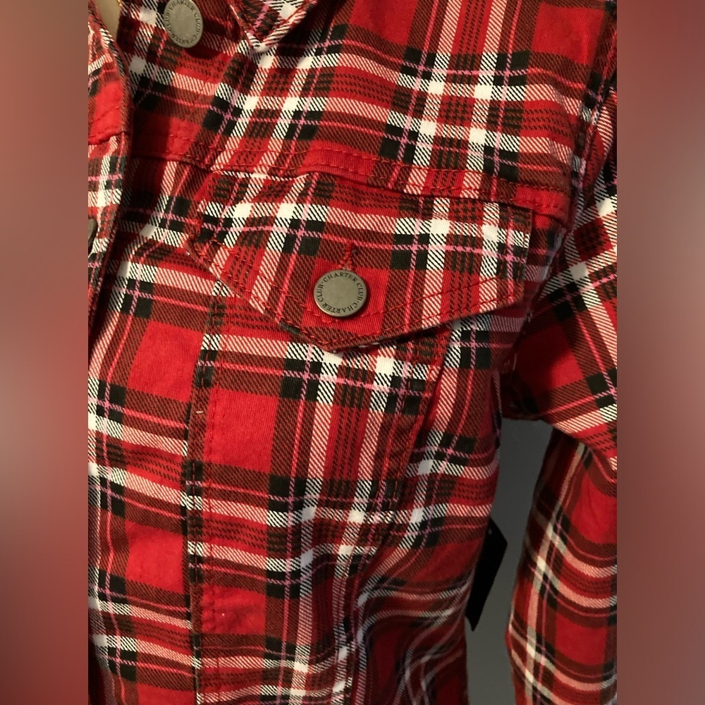 Charter Club Red Denim Plaid Jacket - Picture 14 of 15